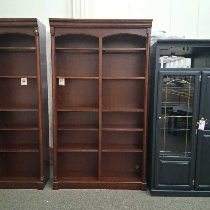 Tall Double Bookshelf w/ Glass Shelves