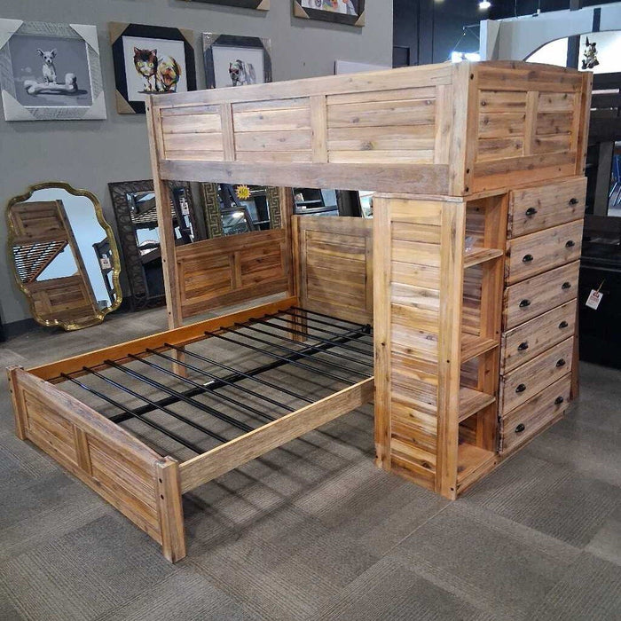 Rustic T/F Bunk Bed w/ Stairs & T.Matt