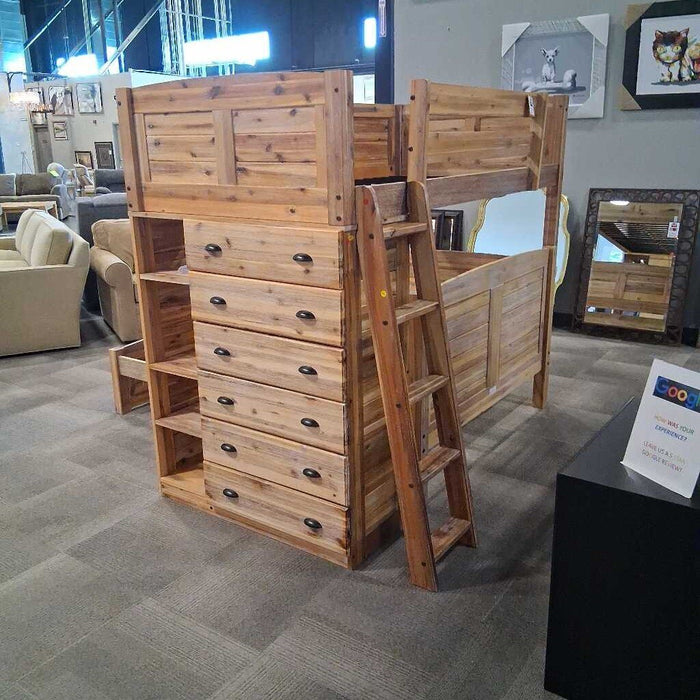 Rustic T/F Bunk Bed w/ Stairs & T.Matt