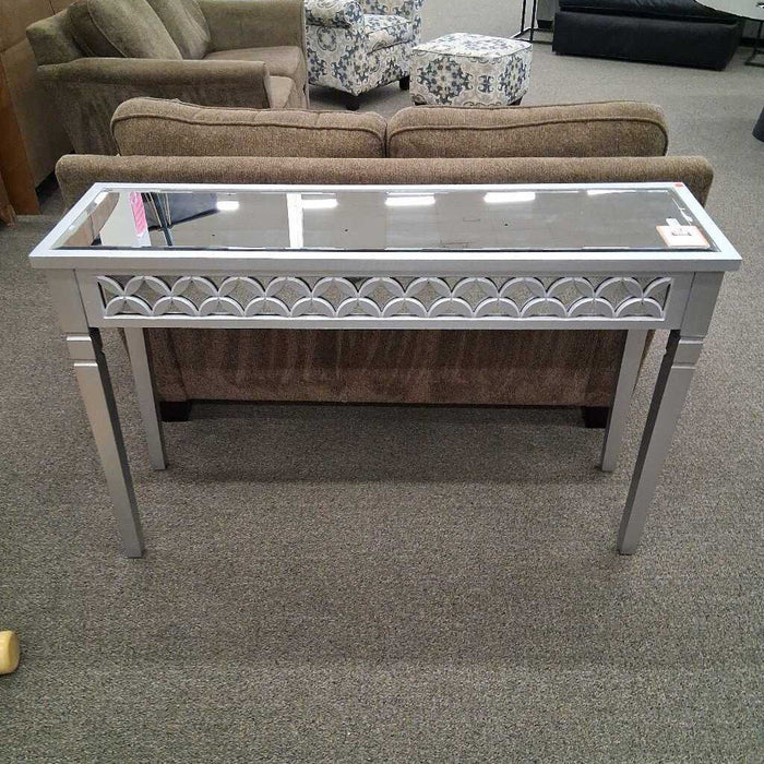 Mirrored Top Silver Sofa Table