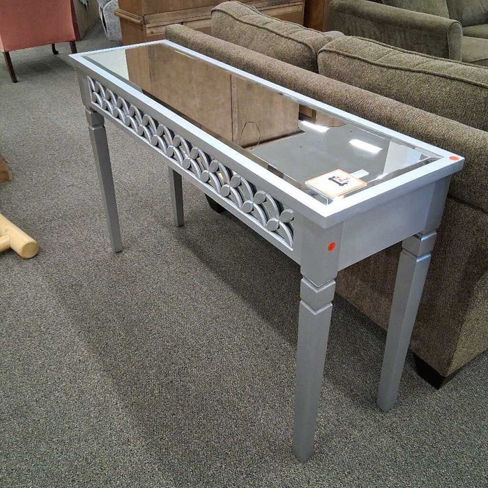 Mirrored Top Silver Sofa Table