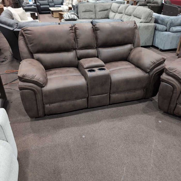 H 8517Brw-2PW Power Reclining Loveseat Brown