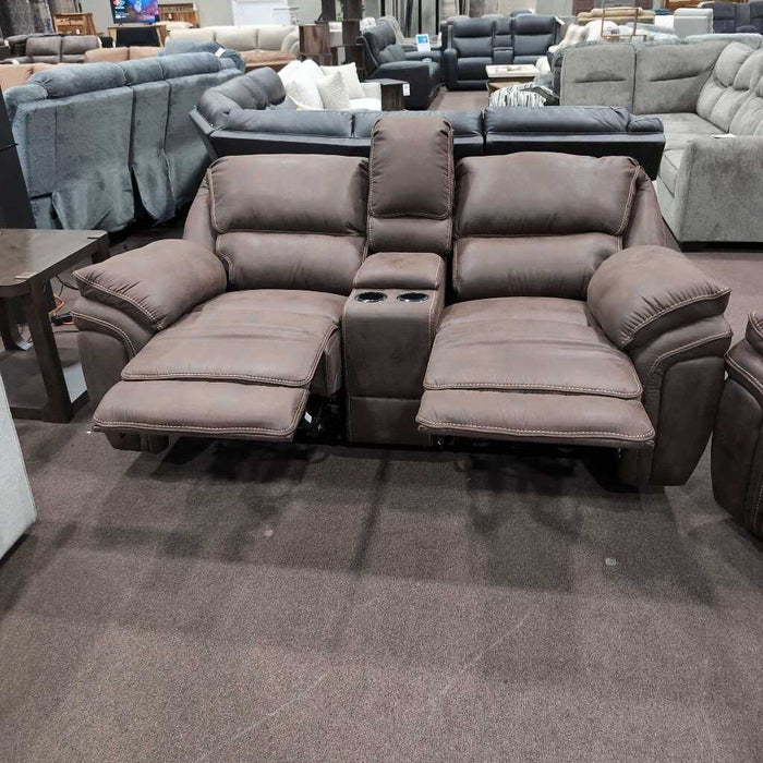 H 8517Brw-2PW Power Reclining Loveseat Brown