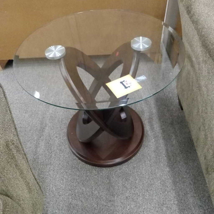 Wood & Glass End Table