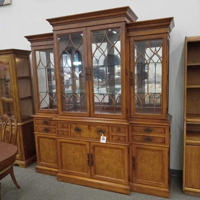 2pc. Oak China Hutch