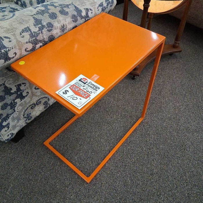 Orange Metal End Table