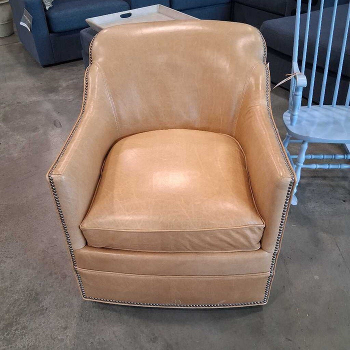 Tan Swivel Leather Chair