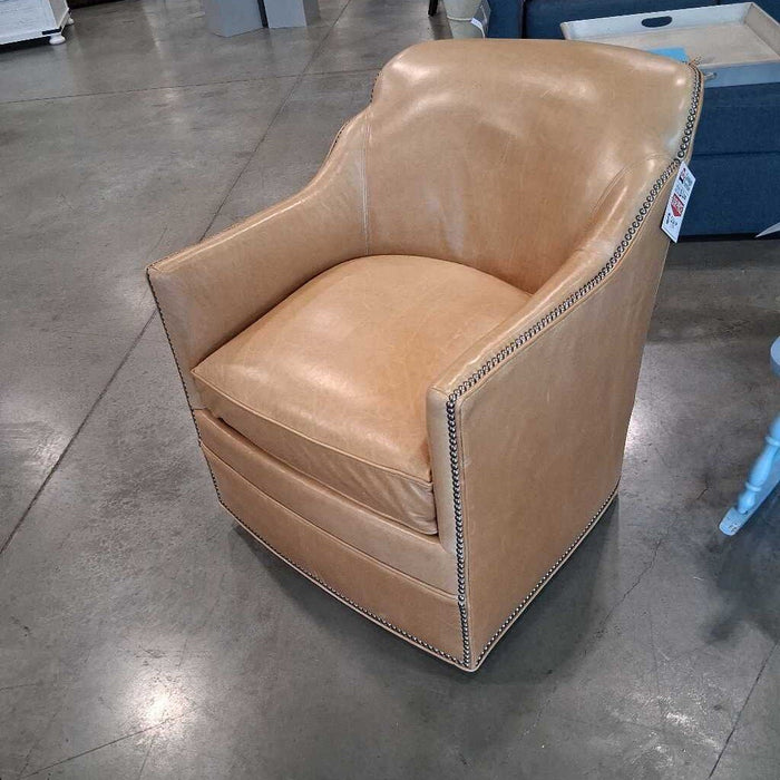 Tan Swivel Leather Chair