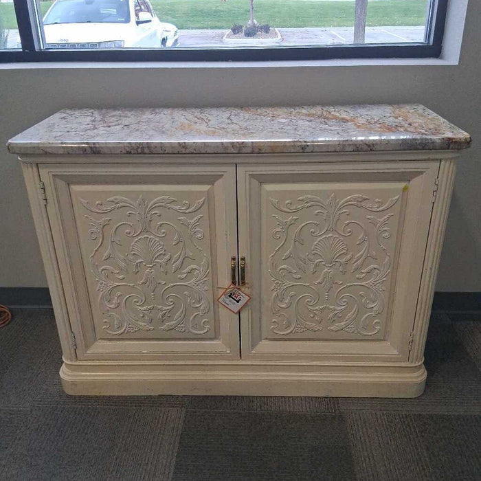 Marble Top White Cabinet