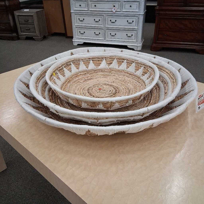 Set 3 "Sunny" Woven Basket Wall Decor