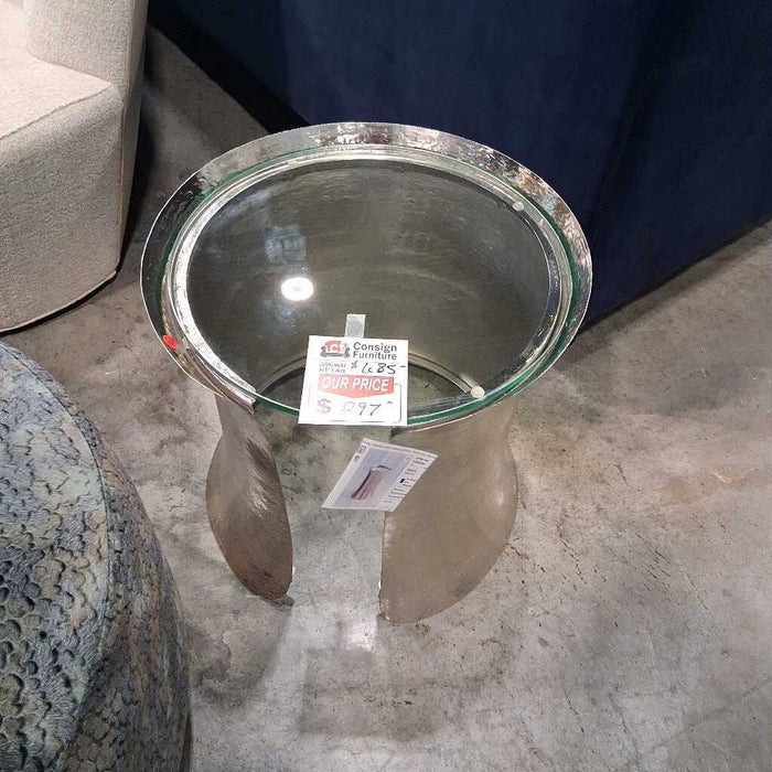 "Cuff" Hammered Metal Side Table