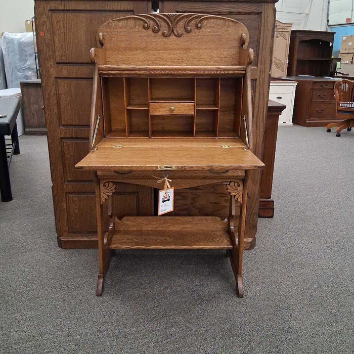 Vintage Oak Secretary Desk