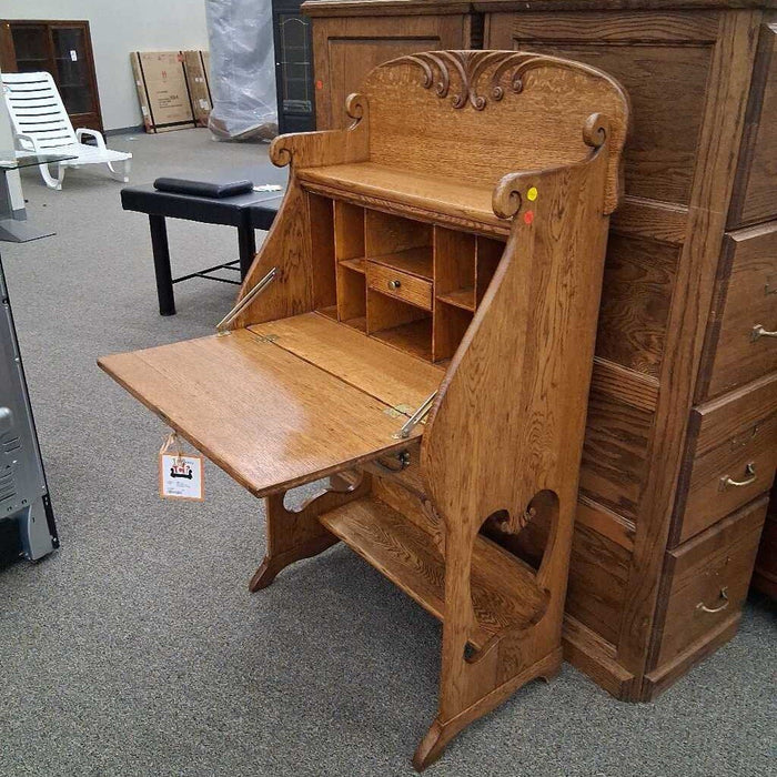 Vintage Oak Secretary Desk