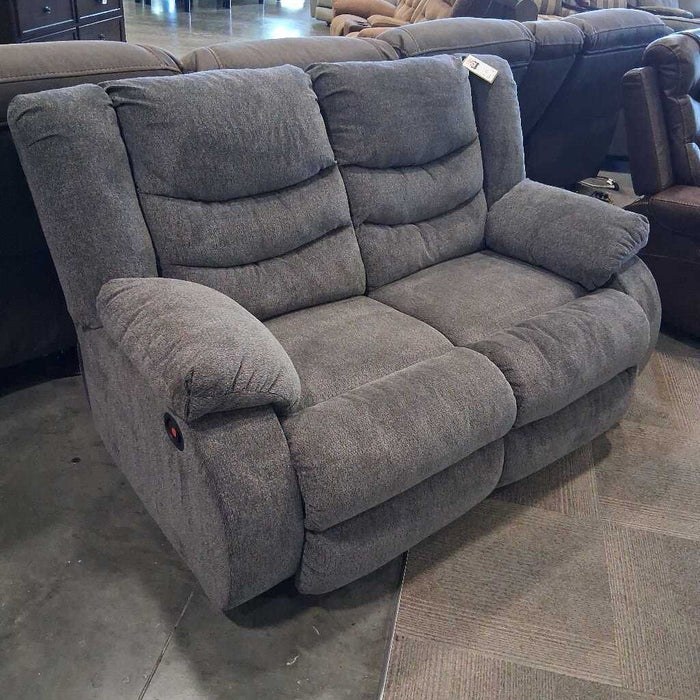 Gray Fabric Reclining Loveseat