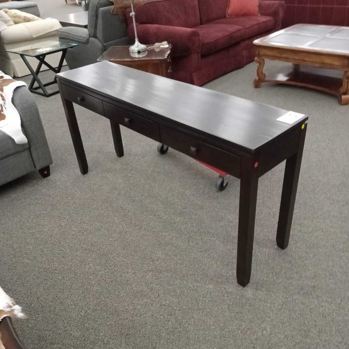 Dark Wood 3 Drawer Entry Table