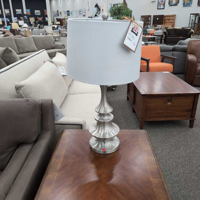 Silver Lamp w/ White Shade