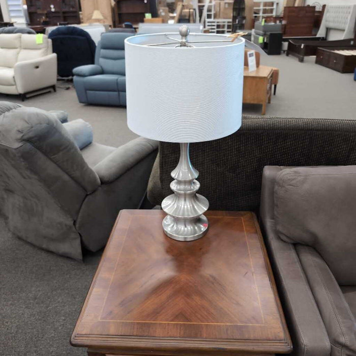 Silver Lamp w/ White Shade