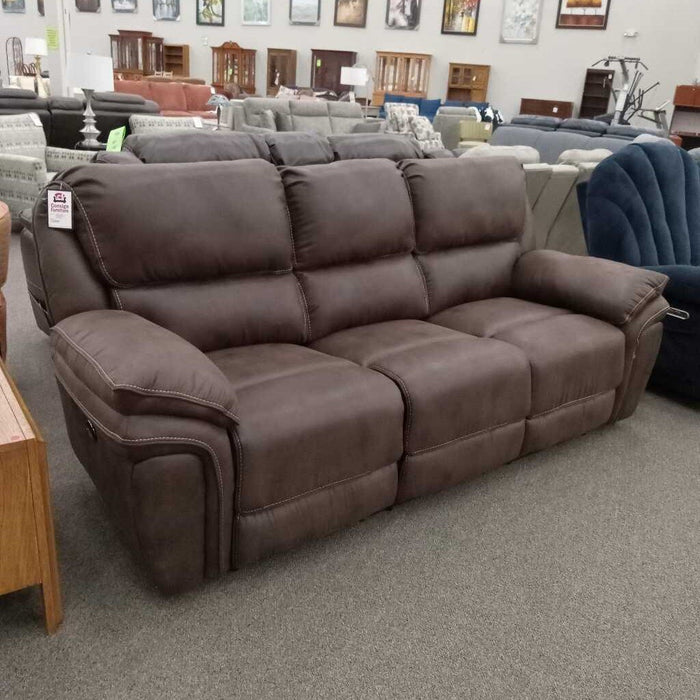 H** 8517Brw-3PW Power Reclining Sofa Brown