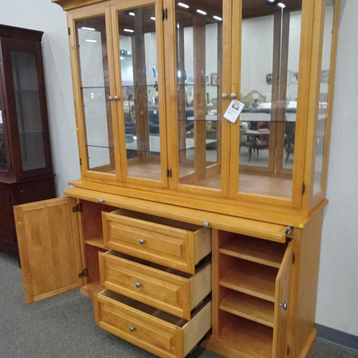 2pc. Maple China Hutch