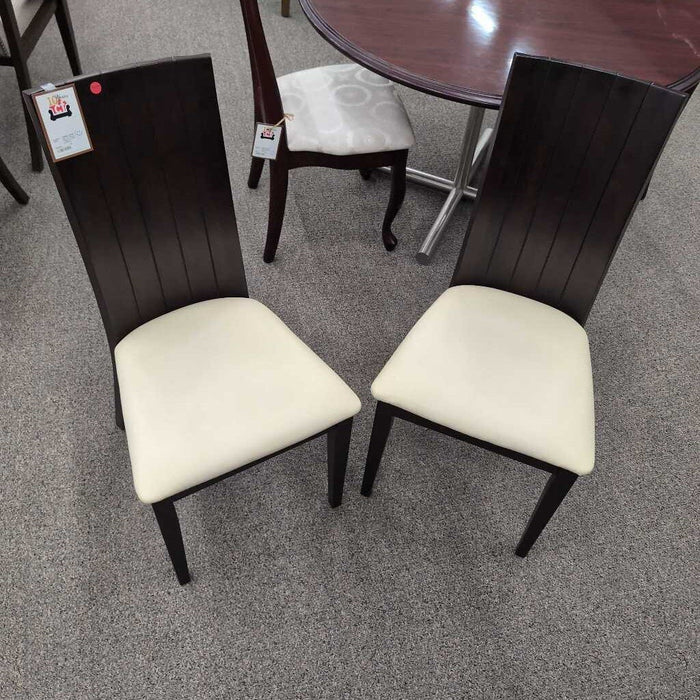 Pair of Cherry Chairs w/ Lthr Cushions