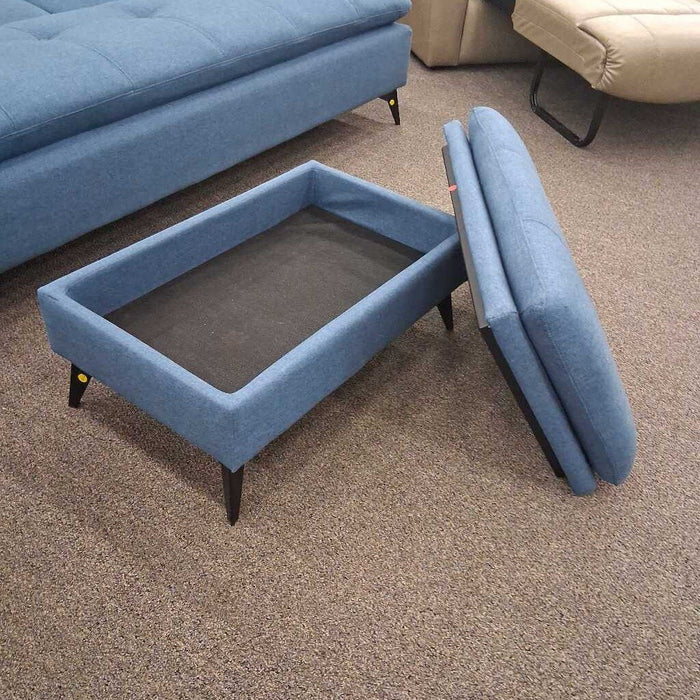 Sealy Blue Futon w/ Storage Ottoman