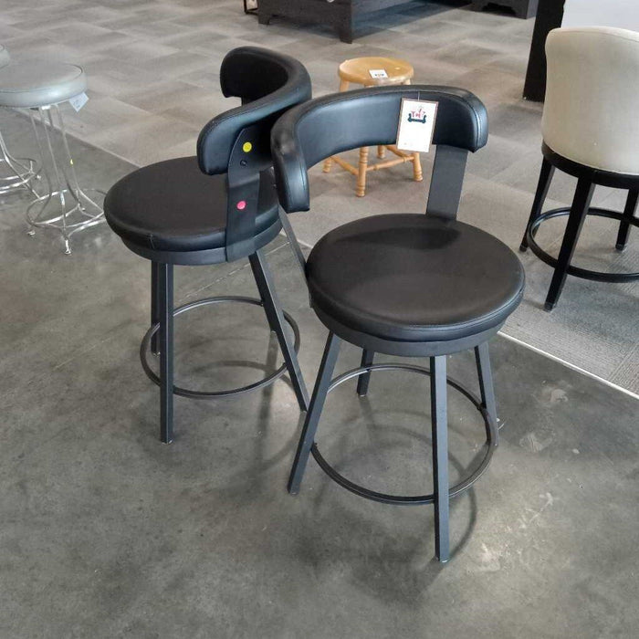Pair of Black Swivel Stools