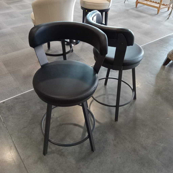 Pair of Black Swivel Stools