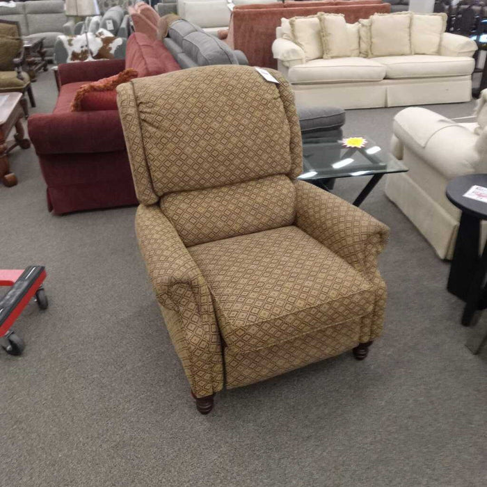 Brown Patterned Pushback Recliner