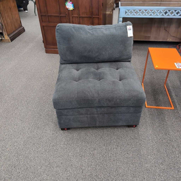Gray Fabric Armless Chair