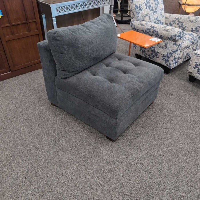 Gray Fabric Armless Chair