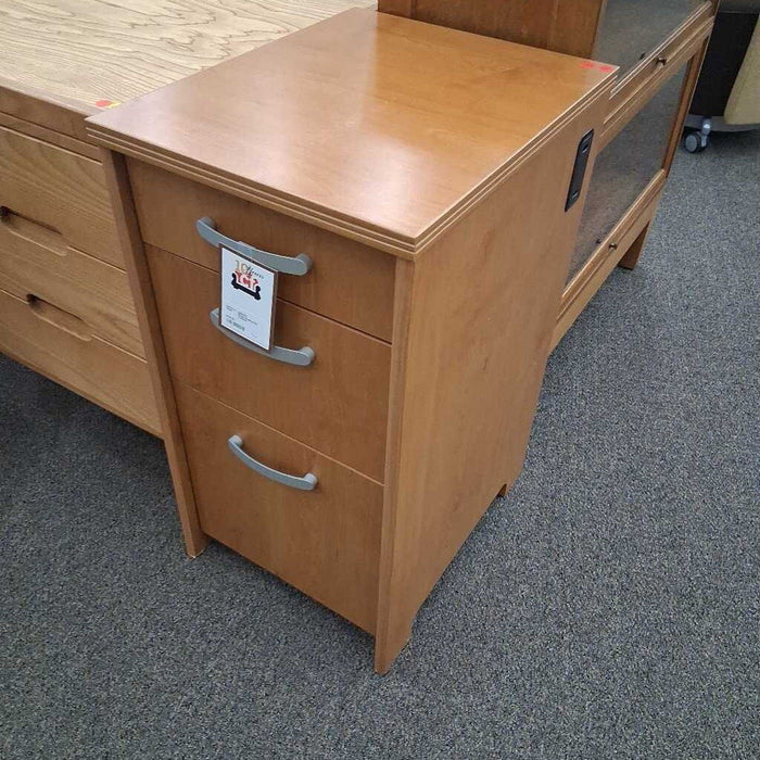 Maple Rolling File Cabinet