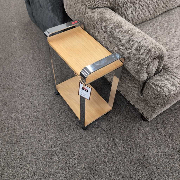 Wood & Steel Rolling Cart