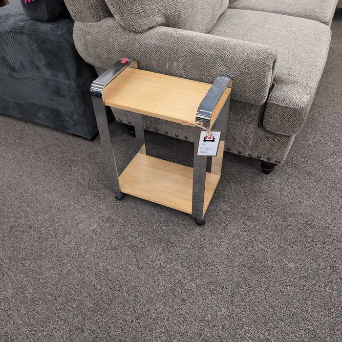 Wood & Steel Rolling Cart