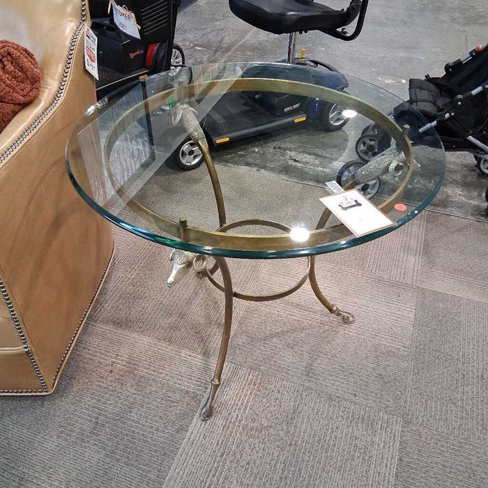 Hollywood Regency Ram Head Table