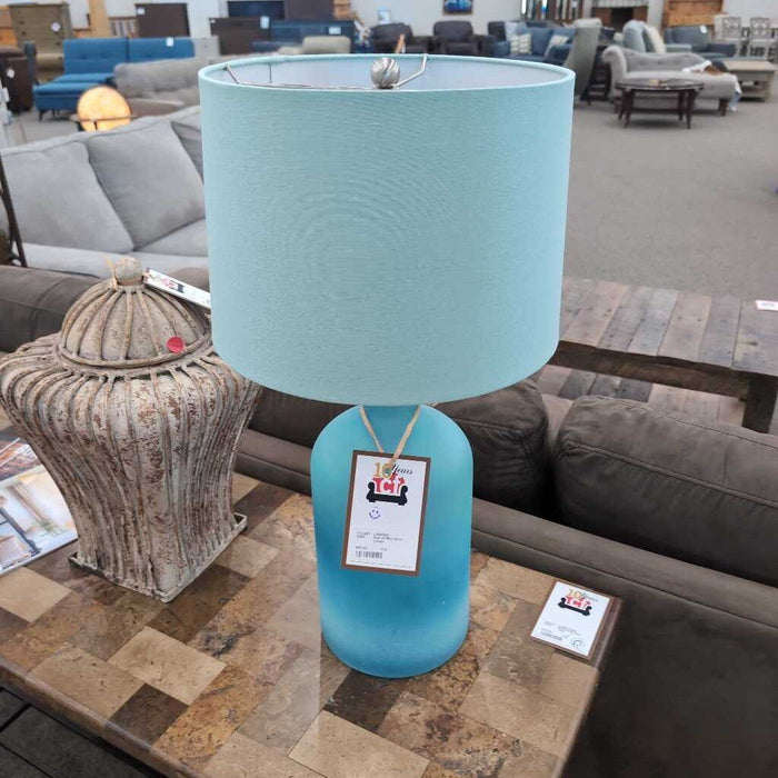 Pair of Blue Glass Lamps