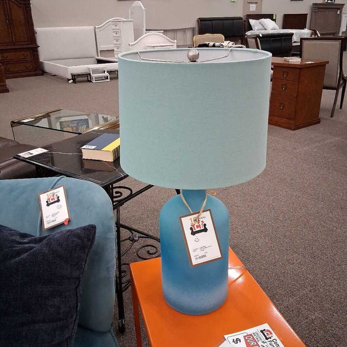 Pair of Blue Glass Lamps