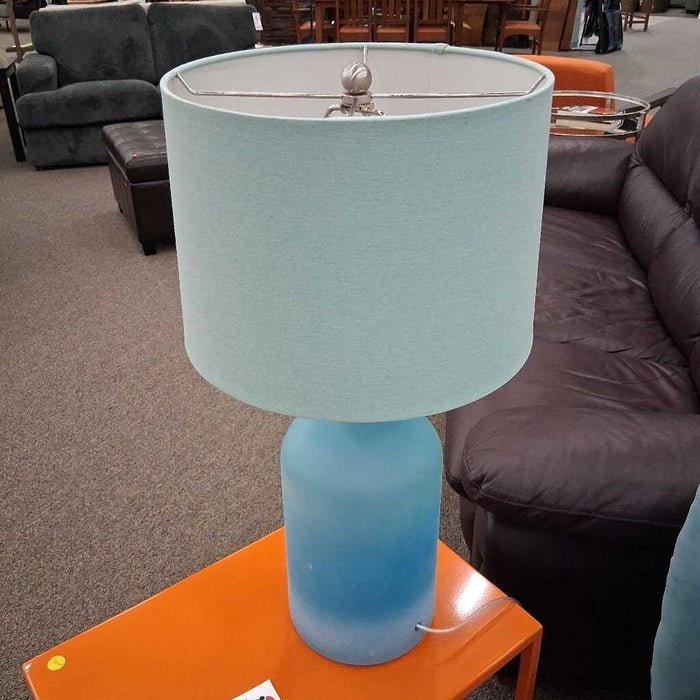 Pair of Blue Glass Lamps