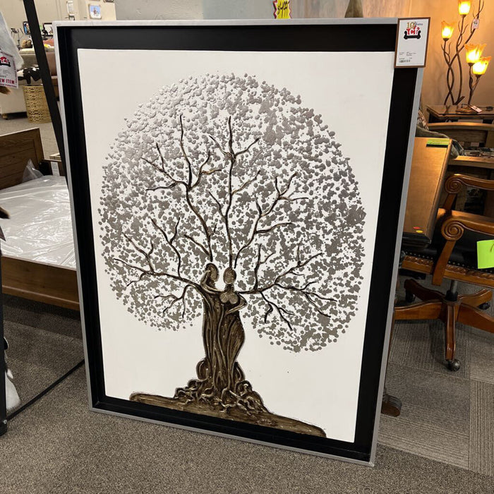 Lg. Silver Tree Painting