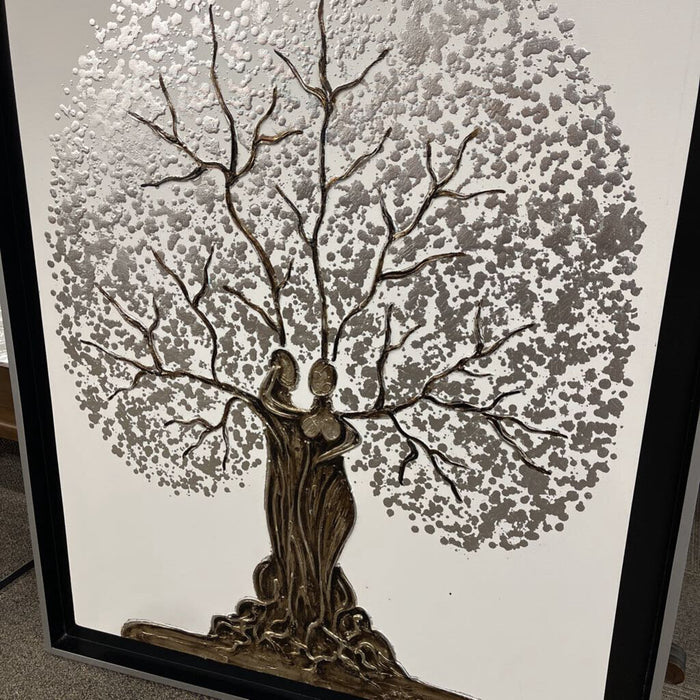 Lg. Silver Tree Painting