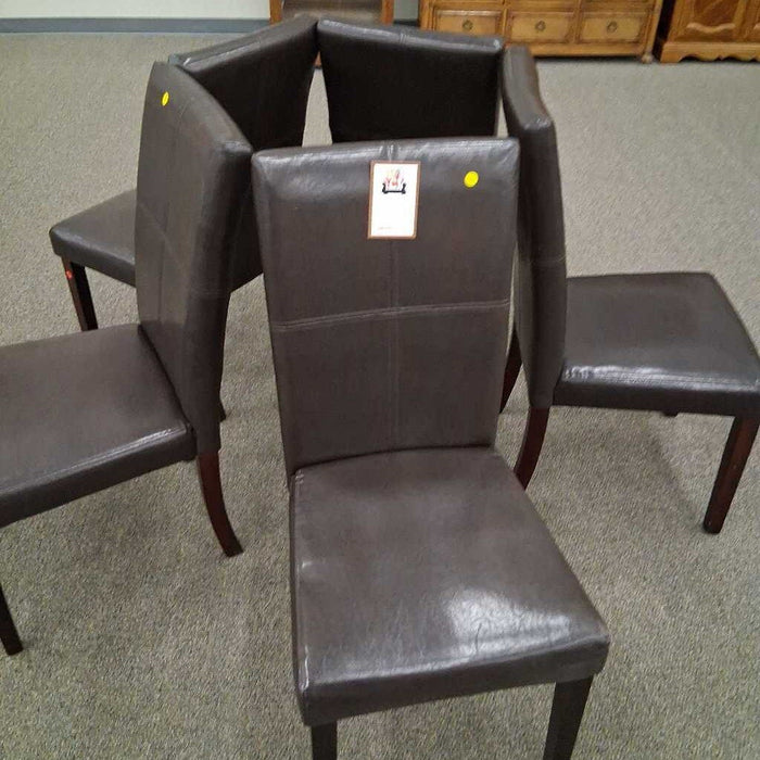 Set of 5 Brown Dining Chairs