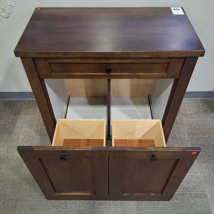 Dark Wood Hamper/ Recycling Cabinet