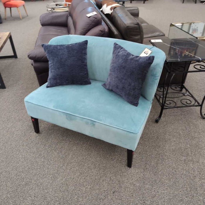 Blue Fabric Settee