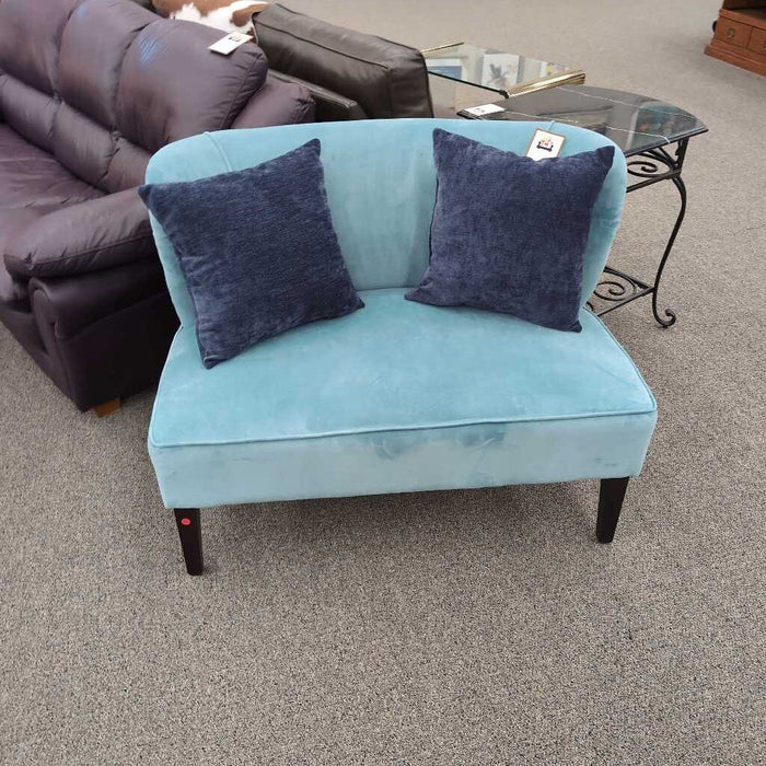 Blue Fabric Settee
