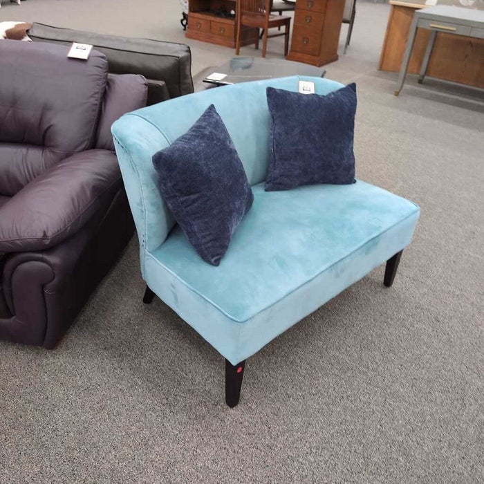 Blue Fabric Settee
