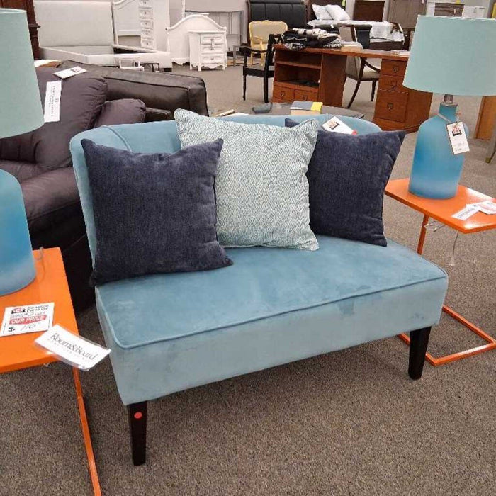 Blue Fabric Settee