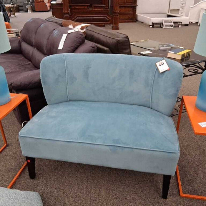 Blue Fabric Settee