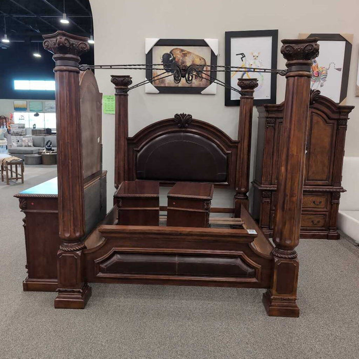 Cal K. Carved Canopy Bed