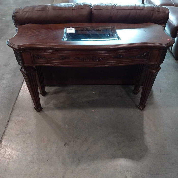Inlayed Sofa Tbl w/ Glass Insert