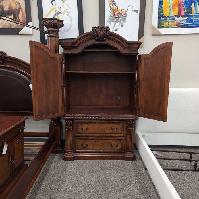 Brown Carved Armoire