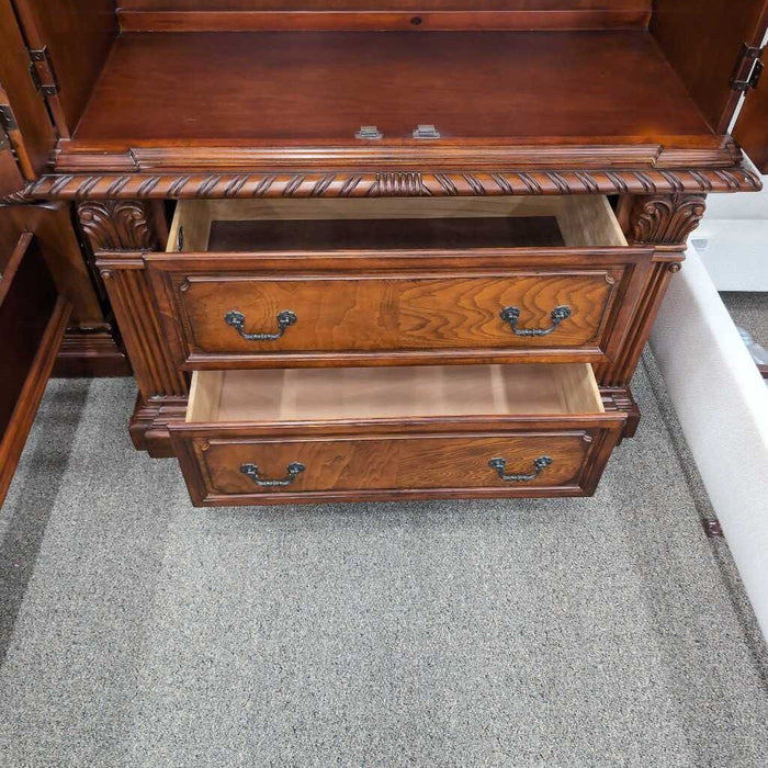Brown Carved Armoire